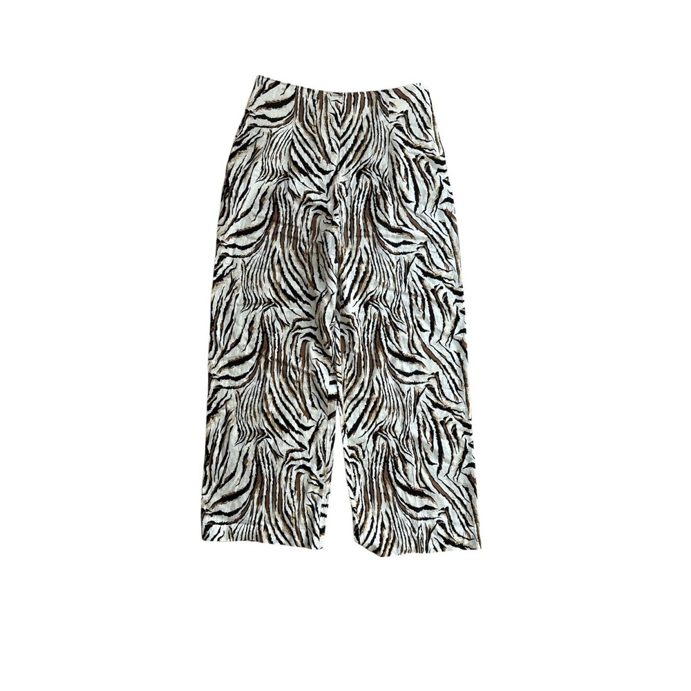 L'Academie Los Angeles Linen Pant Size XL Tiger Print‎ Brown White Revolve